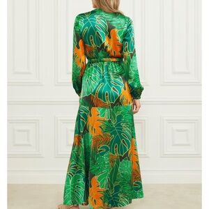 Guess by Marciano Green and Orange Maxi Dress